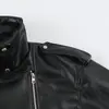 Chaqueta de Cuero Sintético para Mujer Estilo Biker Casual, Nueva Colección Primavera 2026, Transfronteriza AliExpress 3046276
