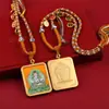 Xizang Thangka Bruto Semi-Pintado à Mão Dourado Oito Santos Padroeiros Animal do Zodíaco Buda Thangka Colar Concha de Aço Titânio