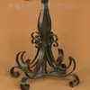 Candelabro de Hierro Europeo, Portavelas Vertical de Hierro Forjado Artesanal, Portavelas Artesanal Vertical Estilo Europeo para el Hogar