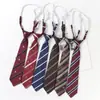 Corbata Jk Borgoña para Mujer, Estilo Japonés, Rayas, Fácil de Usar, para Fotos de Graduación, Toga de Licenciatura, Accesorio de Uniforme Escolar
