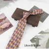 Gravata Masculina Retro Casual Estilo Hong Kong Estampa Britânica Amarrada à Mão 8cm Acessório para Traje Formal Tendência Versátil