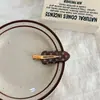 Set de Pasadores Retro Marrón Rosa de Puntos con Borde Ondulado Textura de Acetato Pinzas de Pato Pinzas Suaves Francesas para Mechas Laterales