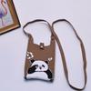 2024 Bolsa de Mão Mini de Tricô Guofeng Panda Bolsa de Celular Fashion Guofeng Bolsa de Ombro Bolsa Casual Versátil