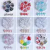 Caja de Flor de Ciruelo con Lazos de Perla, Flores de Dibujos Animados, Pedrería Mixta para Uñas, Decoraciones Brillantes para Uñas, Decoraciones Mixtas al por Mayor