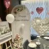 Decoración de Escena de Cumpleaños de Alta Gama Cumpleaños 18 de Niña Ceremonia de Adultos Fondo de Pared con Globos para Foto Personalizada Tablero Kt