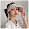 Sombrero de sol de seda de hielo para mujer, verano, ala ancha, protección solar facial, coreano, caramelo, todo partido, top abierto, cara pequeña
