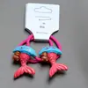 Série Oceano Conjunto Pequeno de Elásticos para Meninas e Crianças Desenho Animado de Concha Prendedor de Cabelo Fofo Princesa Bebê Faixa de Cabelo de Couro