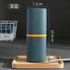 Caja de almacenamiento para cepillo de dientes de viaje Taza de dientes portátil Caja creativa para pasta de dientes y cepillo de dientes Juego de taza para cepillo de dientes y enjuague bucal de viaje