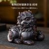 Decoración de té para mascotas de cerámica morada, sapo de la suerte, decoración creativa hecha a mano para bandeja de té, mesa de té, mesa de té, pequeños accesorios