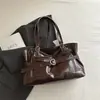 Bolsa casual retrô de grande capacidade para mulheres, nova bolsa de ombro/axila para o início do outono de 2026, bolsa de mão tote fashion