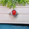 Anillo de calcedonia verde con superficie de huevo ovalado al por mayor, comparable al jade, anillo de plata con incrustaciones de jade verde hielo yang para mujer.