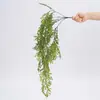 Vegetación de techo, colgante de pared de hierba Fénix de cinco hojas, tallo único, arreglo floral de boda, hojas de planta tropical artificiales, decoración de techo