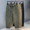 Pantalones casuales de pierna recta de alta gama, retro americano, modernos, de peso pesado para hombre 2024 Nuevo otoño, holgados, tipo cargo, pantalones largos
