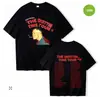 Camiseta Masculina de Manga Curta Estampada com Novo Design de Verão, Gola Redonda, Moda Casual Solta, Tops Masculinos