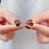 Pendientes de botón con gancho de trébol de plata esterlina 999 Ruye para mujer, sencillos, elegantes, ligeros, de lujo, con forma de corazón, pendientes retro Mori