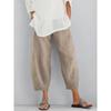 Ventas Directas de Fábrica Primavera y Verano Nuevo Exportación Cintura Elástica Algodón y Lino Pantalones Casuales Holgados Pantalones para Casa para Mujer