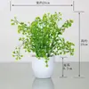 Decoración de Planta Verde Artificial Planta Pequeña en Maceta Flor de Plástico Flor Falsa Juego de Arreglo de Flores Artificiales Decoración de Bonsái Arreglo de Flores para el Hogar Planta en Maceta
