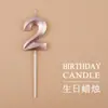 Velas de cumpleaños estilo ins transfronterizas, números 0-9, chapadas en oro, plateadas y rosas, decoración de pastel para fiestas navideñas, toppers para postres