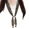 Bufanda Cuello Vintage Paisley con Cuentas de Madera, Bufanda de Cuello Ajustable sin Nudos para Mujer, Accesorio para Camisa de Uso Diario