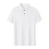 Camisa tipo Polo de algodón mercerizado puro 40S210G, suave y brillante, de manga corta, con cuello y logo estampado, unisex, business casual