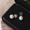 [Clássico] Estilo francês Pequeno Fragrância Diamante Camélia Shi Jia Brincos de Pérolas de Qualidade Brincos Mosquito Incenso Prato Brincos