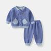 Ropa Cálida de Otoño e Invierno para Bebé Ao Terciopelo de Grano Forro Polar Grueso Traje Dividido Ropa Exterior Ropa de Otoño para Bebé Ropa de Invierno Dividida para Hombre y Mujer