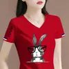 Camiseta de manga corta para mujer de comercio exterior transfronterizo, con excedente, corte holgado, talla grande, disimula el vientre y oculta la grasa, top adelgazante, camiseta básica