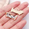 Colgante de aleación esmaltada con estampado de animales de gato y perro de colores lindos para collar DIY, accesorios de joyería, llavero
