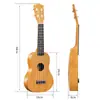 Ukulele 21 polegadas Cor Madeira, Ukulele de Plástico ABS de Quatro Cordas Tocável, Instrumento Pequeno de Guitarra, Atacado de Fábrica de Comércio Exterior