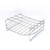 Suporte de Espetos em Aço Inoxidável Suporte para Air Fryer Suporte para Churrasqueira Dupla Camada Suporte para Fritadeira e Cozimento a Vapor Churrasco Acompanha Espetos Transfronteiriço