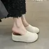 Pantuflas de Estilo Veraniego, Pantuflas de Moda con Punta Cerrada 2026, Zapatos sin Cordones Perezosos para Vacaciones al Aire Libre, Versión Coreana, Estilo Birkenstock con Suela Gruesa, Suaves
