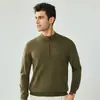 Suéter 100% Lã Pura Outono/Inverno 16s Fio Yangzi Fino Torcido Masculino Quente Gola Alta Pulôver Tricô