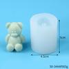 Molde de vela de oso tridimensional DIY aromaterapia tejido de dibujos animados sosteniendo muñeca Oso Oso de pie decoración creativa de cubitos de hielo