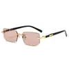Gafas de Sol Cuadradas Sin Marco de Metal de Nuevo Estilo para Hombres, Gafas de Alta Gama, Modernas y a la Moda, Más Vendidas en Europa y América