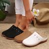 2025 Comercio Exterior Verano Nuevo Zapatillas de Mujer de Punta Cerrada y Suela Gruesa Transfronterizas Talla Grande Punta Redonda Espalda Descubierta Zapatillas Casuales