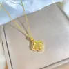 Conjunto de Moda Transfronterizo Incrustado con Circonita Collar y Pendientes Conjunto de Dos Piezas Trébol de Cuatro Hojas Completamente Diamantado Versátil Joyería de Lujo Ligero