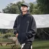 Sudadera Gruesa con Media Cremallera para Hombre Sudadera de Invierno Engrosada con Capucha Estilo Americano Color Sólido Top Abrigo Cálido de Forro Polar Moderno