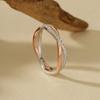 Anillo doble entrelazado de plata de ley S925 Beianna, anillo bicolor para mujer con diseño de personalidad, temperamento de moda, anillo de diamantes brillantes microincrustados