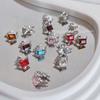 Acessórios de Unhas Famosos na Internet com Design em Forma de U com Ângulo Reto, Cravejados com Strass em Liga Metálica, Novas Decorações de Unhas para Atacado