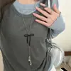 Collar Largo de Madera Estilo Chino Retro para Mujer, Cadena para Suéter de Cuello Halter Estilo Étnico de Nicho, Accesorios Versátiles de Estilo Nacional para el Día a Día