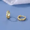 Pendientes Creativos Elegantes Diseño de Brote de Árbol Hebilla de Oreja Versátil para Ropa de Trabajo Sencilla Pendientes Circulares Pequeños Frescos Dulces de Gama Alta