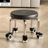 Banqueta Baixa Doméstica com Rodízios Giratórios, Banquinho Pequeno para Crianças Aprendendo a Andar, Banqueta para Manicure e Costura, Banquinho Pequeno