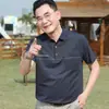 Camiseta de Verano para Papá Camiseta de Manga Corta para Hombres de Mediana Edad Top de Seda y Algodón con Cuello Ropa para Personas de Mediana Edad y Mayores Ropa para Hombres Abuelo