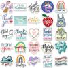 50 adesivos inspiradores Thank You Thank You adesivos decorativos de bagagem notebook impermeável cross-border adesivos não repetidos