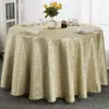 Mantel Redondo Jacquard Dorado de Lujo Ligero Estilo Europeo con Decoración Jacquard de Hoja Dorada Multicolor para Mantel de Banquete de Boda de Hotel