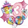 Cena de Aniversário com Balão Digital de Princesa Decoração Adereços de Foto para Festa de Aniversário para Meninos e Meninas