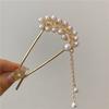 Elegante strass pérola hairpin estilo antigo borla de volta cabeça updo hairpin cabeça decoração Net Red U-shaped hairpin modelador de cabelo