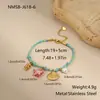 Colar de Aço Titânio Trançado Colorido Artesanal de Nicho Transfronteiriço Design Estrela-Forma Lua Pingente Pulseira Colar Joias