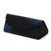 Estojo dobrável triangular para óculos, estojo portátil para óculos de sol de miopia, bolsa de armazenamento tridimensional com padrão cruzado preto, em estoque para entrega direta