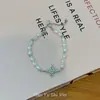 Pulseira Flor Pérola Totalmente Cravejada Estilo Novo Francês para Mulheres, Pulseira Cruz Doce Exquisita Brilhante de Nicho